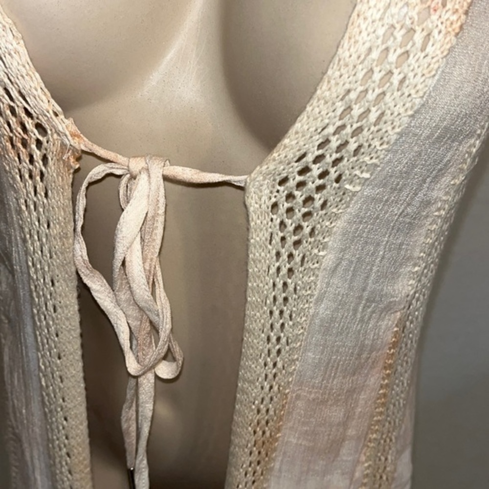 NWT$80🔥 ELAN INTERNATIONAL Crochet Detail Long Kimono swimsuit coverup Size M - Picture 6 of 14